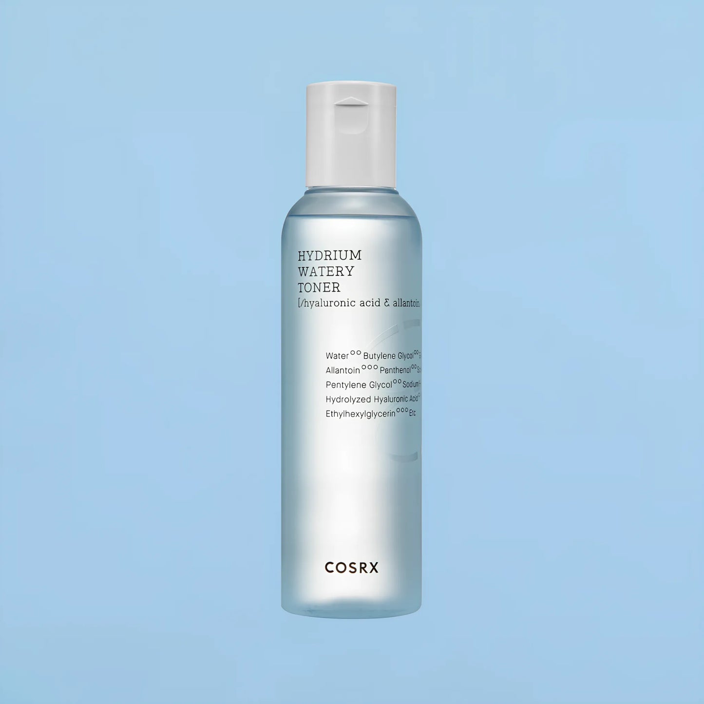 COSRX Hydrium Watery Toner 150ml, συσκευασία με ενυδατικό τόνερ για δροσερή επιδερμίδα.