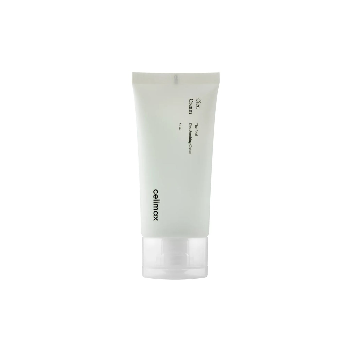 Celimax The Real Cica Soothing Cream 50ml, με την απαλή υφή της κρέμας να φαίνεται καθαρά, προσφέρει καταπραϋντική δράση και ανακούφιση για την ευαίσθητη επιδερμίδα.