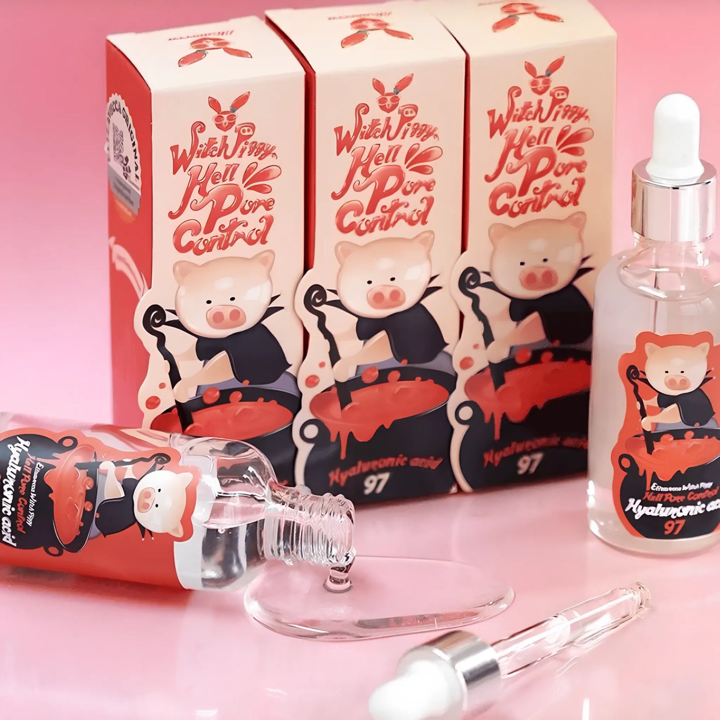 Elizavecca Witch Piggy Hell Pore Control Hyaluronic Acid 97% 50ml, βοηθά στην ενυδάτωση και στην εξισορρόπηση της λιπαρότητας.