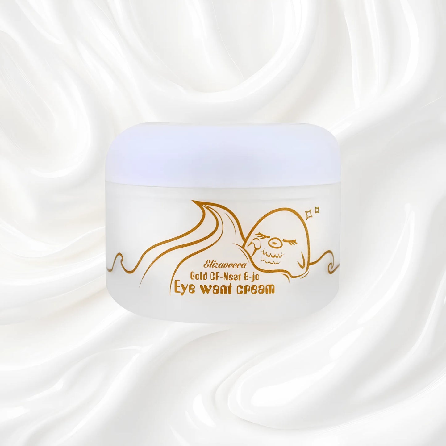Elizavecca Gold CF Nest B-Jo Eye Want Cream 100ml, με το μεγάλο βαζάκι να φαίνεται καθαρά, προσφέρει έντονη ενυδάτωση και φροντίδα για την περιοχή γύρω από τα μάτια.
