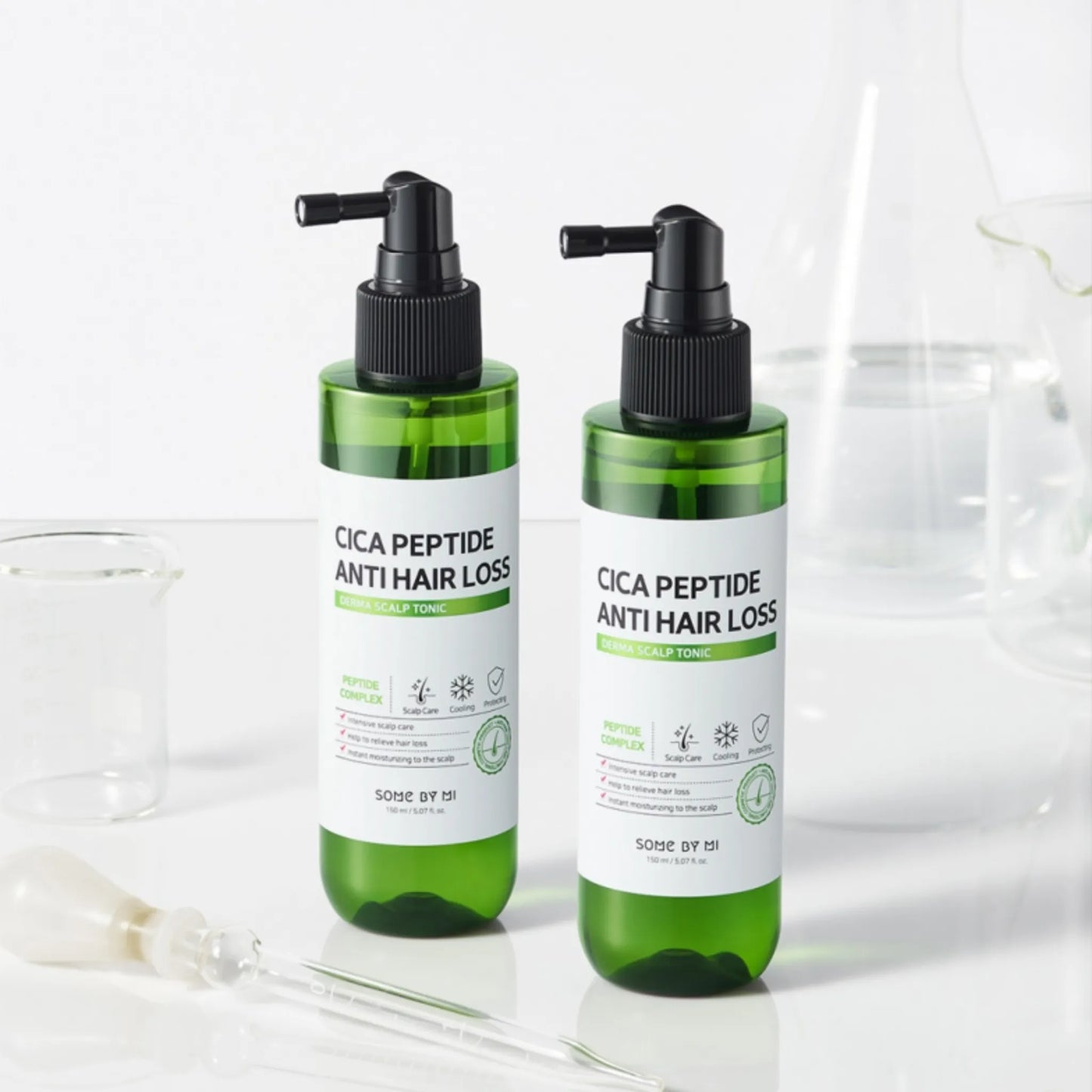 Some By Mi Cica Peptide Anti Hair Loss Derma Scalp Tonic 150ml, με το μπουκάλι να ξεχωρίζει, βοηθά στη βελτίωση της υγείας του τριχωτού με καταπραϋντική δράση.