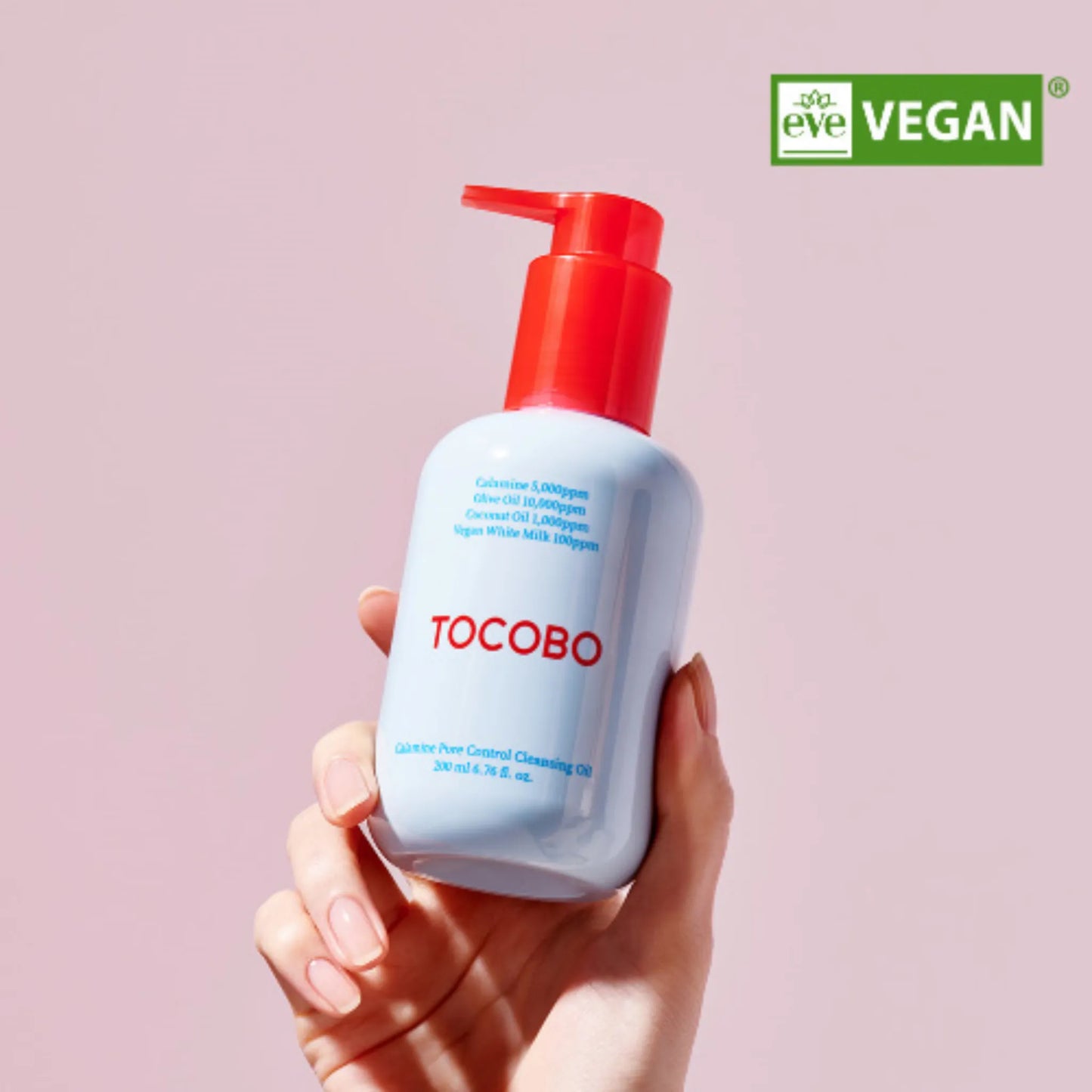 TOCOBO Calamine Pore Control Cleansing Oil 200ml, με τη συσκευασία να φαίνεται καθαρά, ιδανικό για ήπιο καθαρισμό και απαλή αίσθηση στην επιδερμίδα.