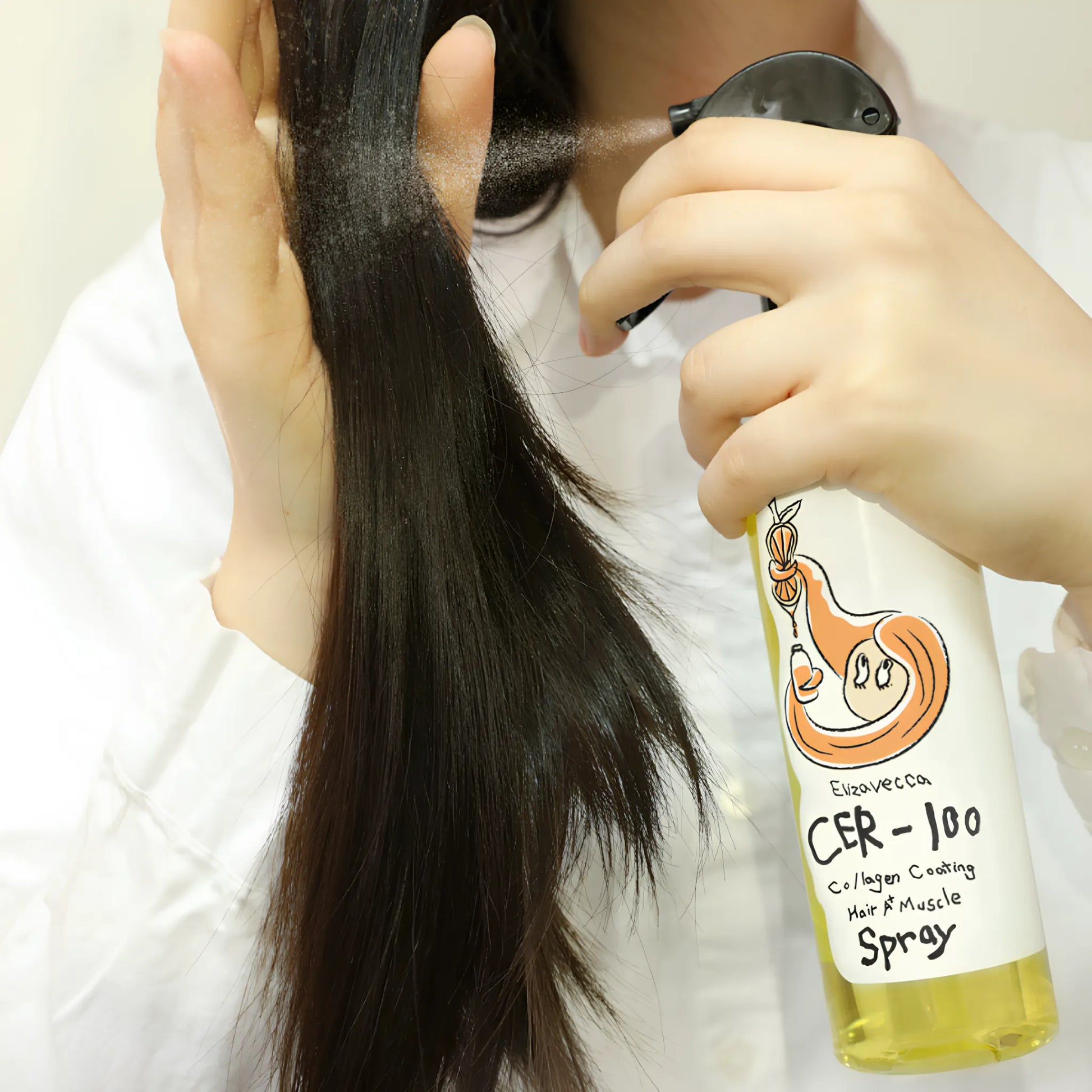 Elizavecca CER-100 Collagen Coating Hair A+ Muscle Spray 250ml, με την ενυδατική του δράση να ξεχωρίζει, προσφέρει λεία και απαλά μαλλιά.