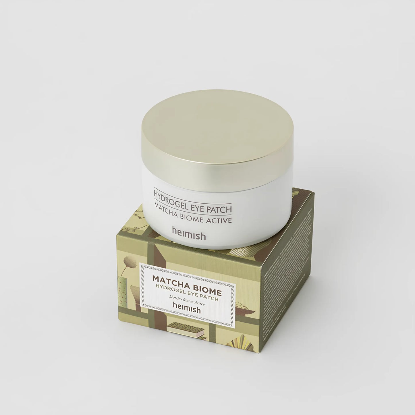 Heimish Matcha Biome Hydrogel Eye Patch (60ea), με το προϊόν να φαίνεται καθαρά, προσφέρει άμεση ανακούφιση και ενυδάτωση για μια πιο ξεκούραστη εμφάνιση.