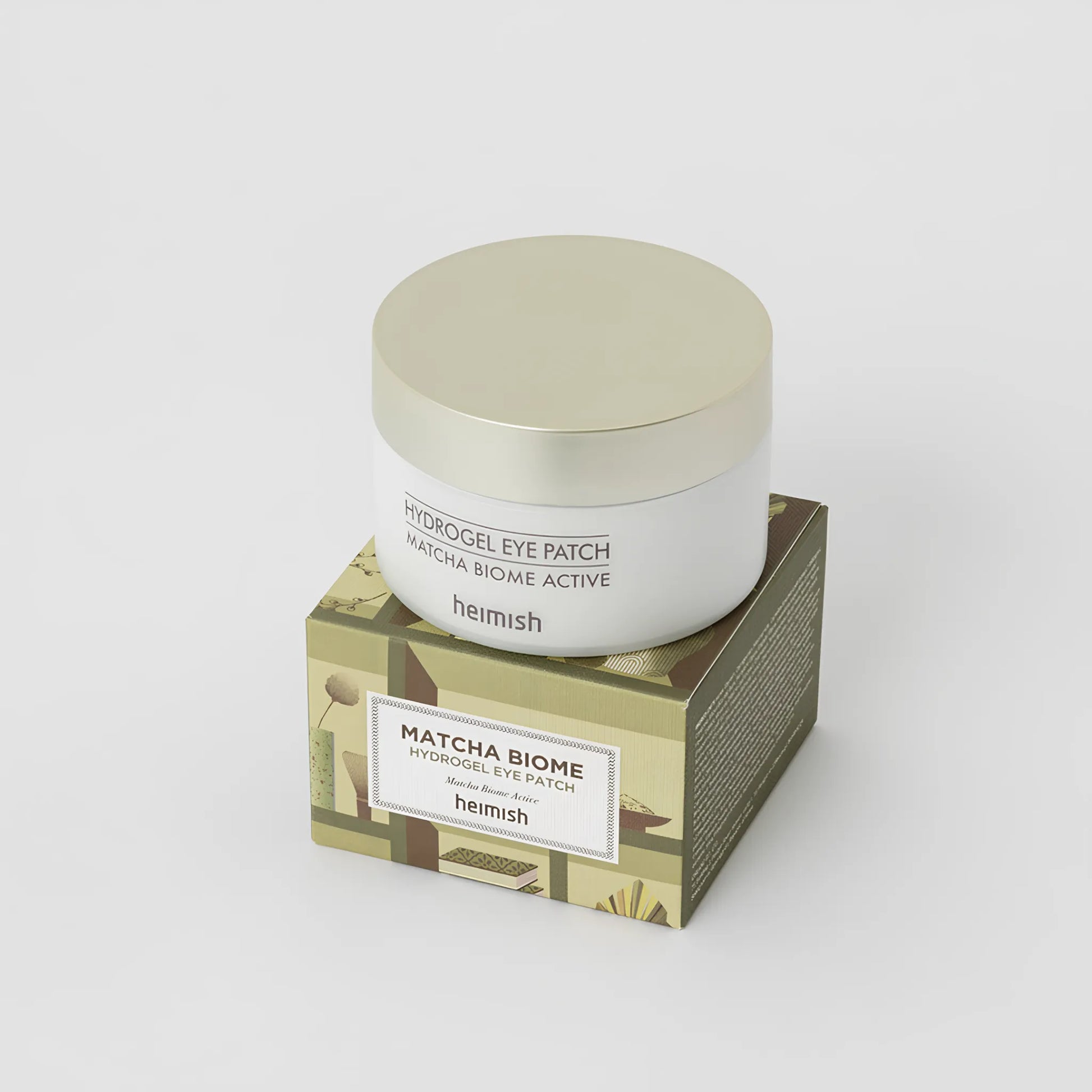 Heimish Matcha Biome Hydrogel Eye Patch (60ea), με το προϊόν να φαίνεται καθαρά, προσφέρει άμεση ανακούφιση και ενυδάτωση για μια πιο ξεκούραστη εμφάνιση.