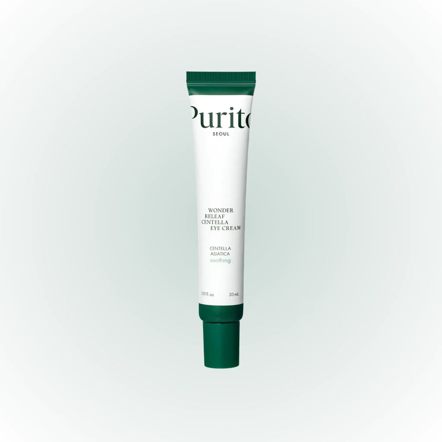 Purito SEOUL Wonder Releaf Centella Eye Cream 30ml, με τη συσκευασία να διακρίνεται, μειώνει την εμφάνιση των μαύρων κύκλων και των λεπτών γραμμών στην περιοχή των ματιών.