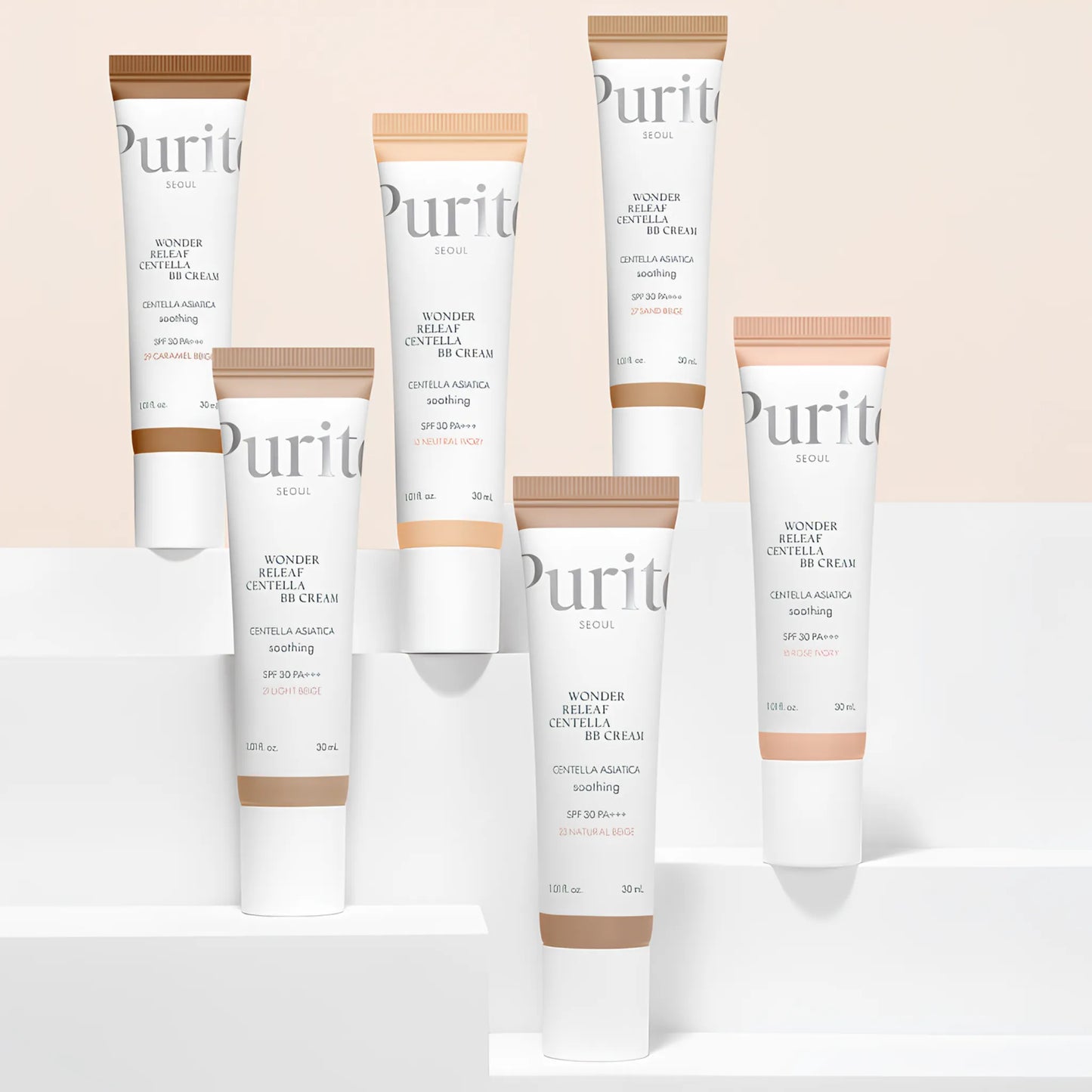 Purito SEOUL Wonder Releaf Centella BB Cream #13 Neutral Ivory 30ml, προσφέρει κάλυψη και προστασία με εκχύλισμα Centella για ενυδάτωση.