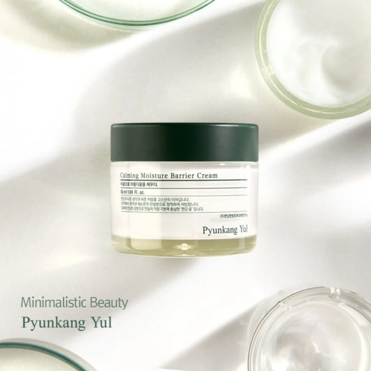 Pyunkang Yul Calming Moisture Barrier Cream 50ml, με το βαζάκι να φαίνεται καθαρά, προσφέρει ενυδάτωση και ενισχύει τον φραγμό της επιδερμίδας.