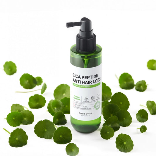 Some By Mi Cica Peptide Anti Hair Loss Derma Scalp Tonic 150ml, με τη συσκευασία να φαίνεται καθαρά, στοχεύει στη μείωση της τριχόπτωσης και την ενίσχυση του τριχωτού της κεφαλής.