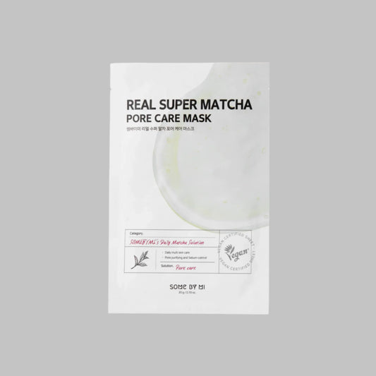 Some By Mi Real Super Matcha Pore Care Mask 20g, με τη συσκευασία να φαίνεται καθαρά, καθαρίζει και συσφίγγει τους πόρους με εκχύλισμα matcha.