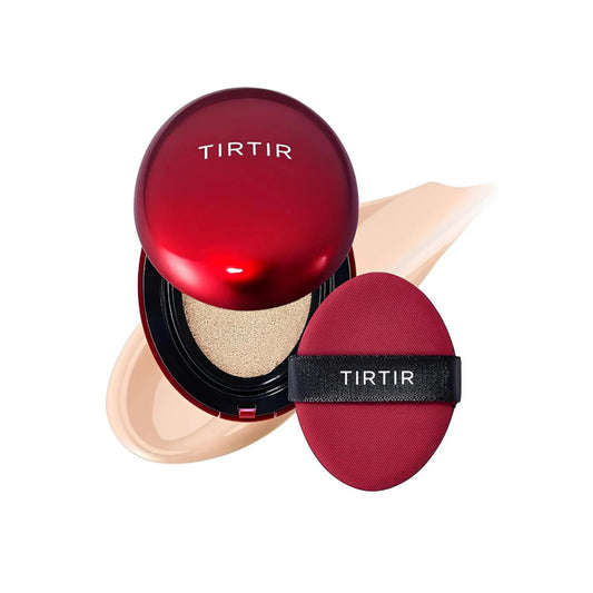 TIRTIR Mask Fit Red Cushion 17C Porcelain 18g, με τη συσκευασία να φαίνεται καθαρά, προσφέρει ελαφριά κάλυψη και φυσικό φινίρισμα με το χρώμα 17C Porcelain.