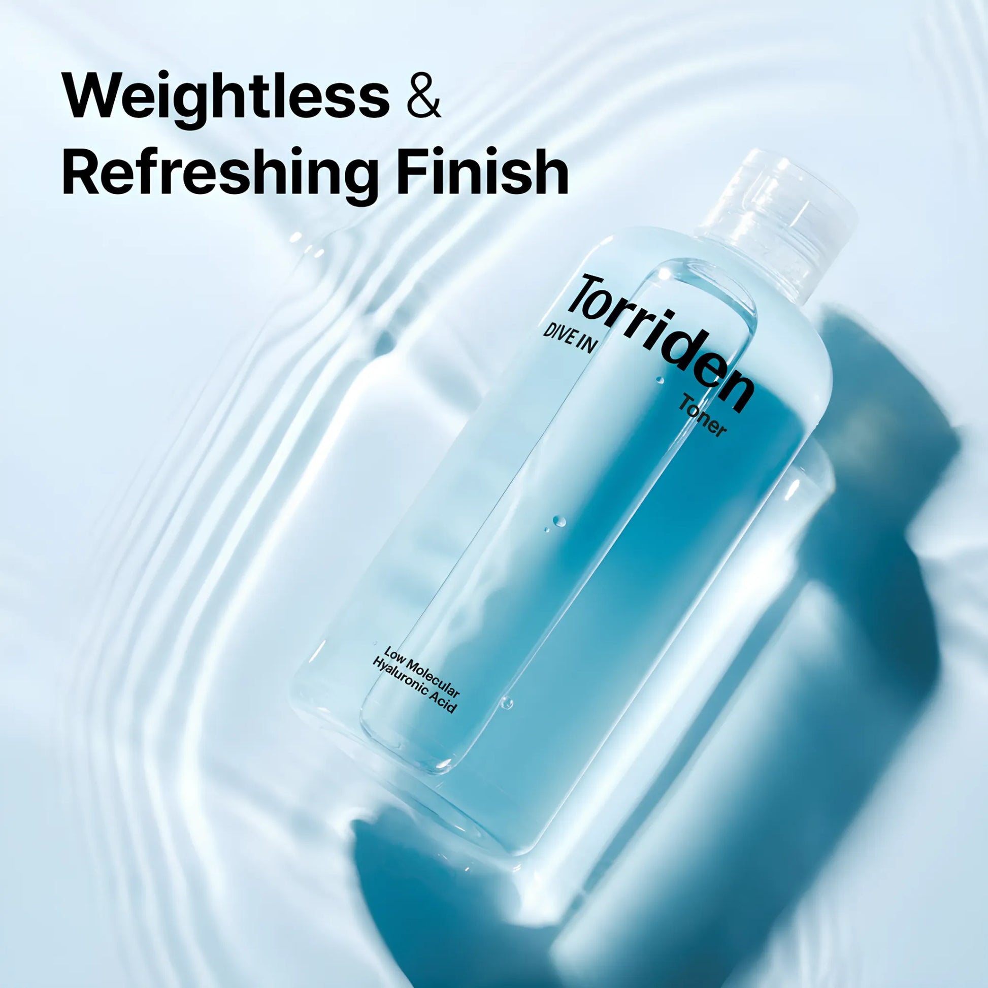 Torriden DIVE-IN Low Molecular Hyaluronic Acid Toner 300ml, με τη συσκευασία να φαίνεται καθαρά, ιδανικό για καθημερινή χρήση με ενυδάτωση και ανανέωση της επιδερμίδας.
